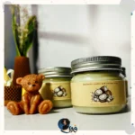 شمع شیشه‌ای بیسکوییت نارگیلی