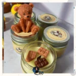 شمع شیشه‌ای بیسکوییت نارگیلی