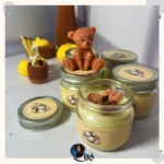 شمع شیشه‌ای بیسکوییت نارگیلی